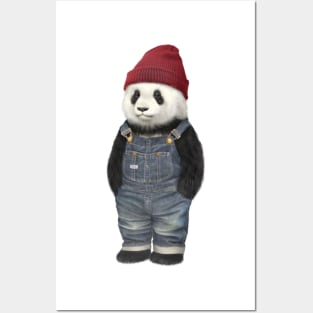 Red beenie panda Posters and Art